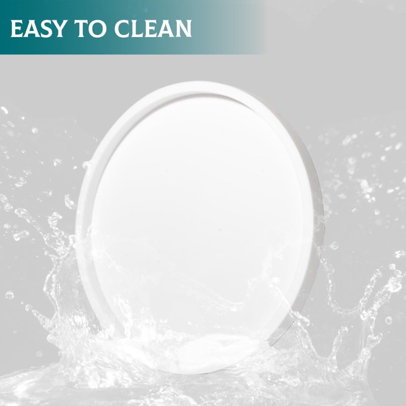 Heagoale Silicone Bathroom Tray Round Vanity Tray Decorative Soap Holder Kitchen Countertop Organizer Coffee Table Decor for Candle, Perfume, Plant, 8 Inch, White - Image 4